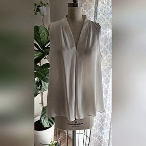 Vince Camuto sheer tank top flowy white